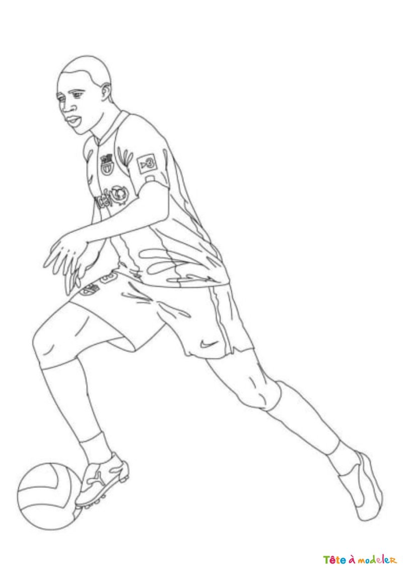 Coloriage de Mbappe qui court
