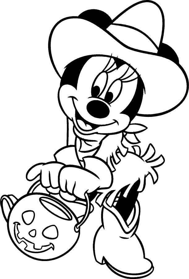 Coloriage de Minnie à Halloween