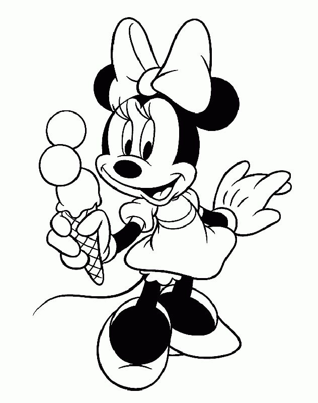 Coloriage de Minnie à la plage