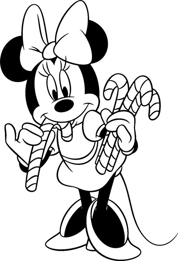 Coloriage de Minnie à Noël 