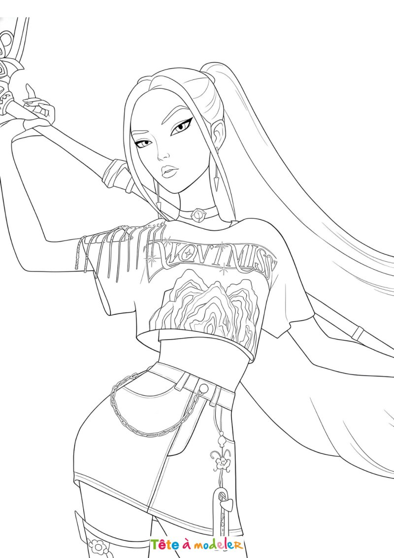 Coloriage de Mira – Demon Hunter