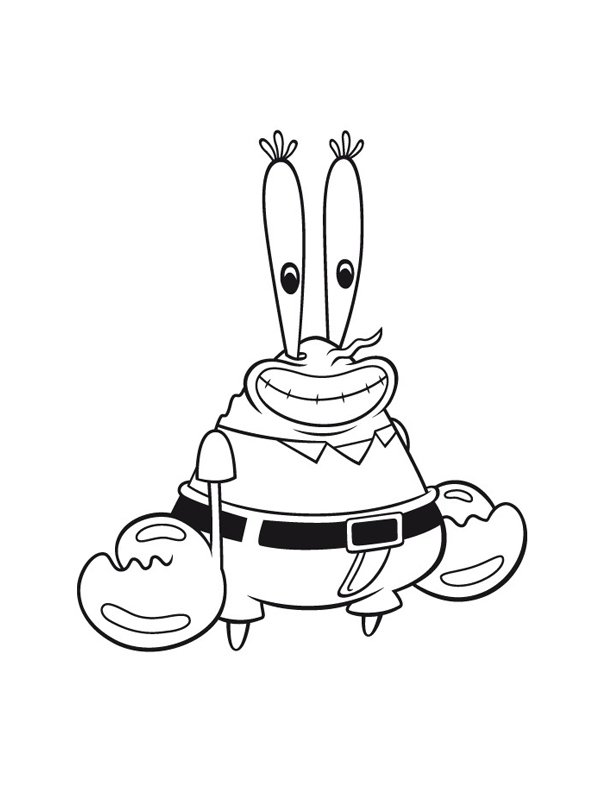 Coloriage de Mr. Krabs de Bob l'éponge