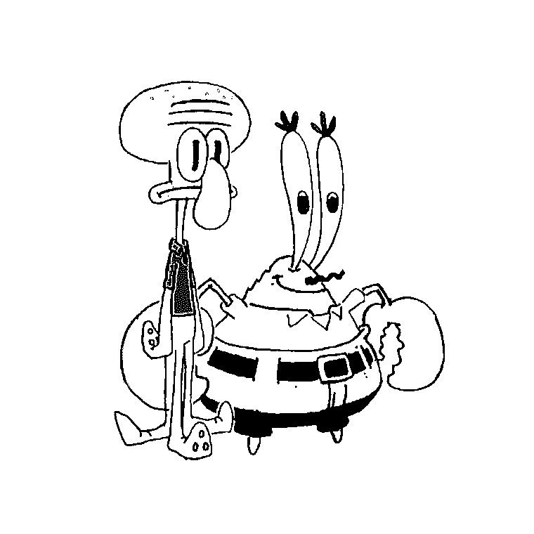 Coloriage de Mr. Krabs et Carlos Tentacule