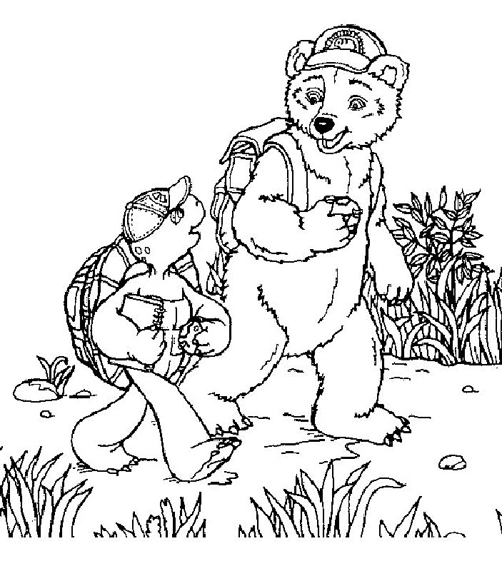 Coloriage de Mr Martin avec Franklin la tortue 