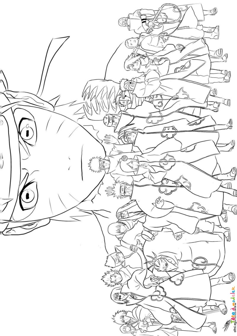 Coloriage de Naruto et l'akatsuki