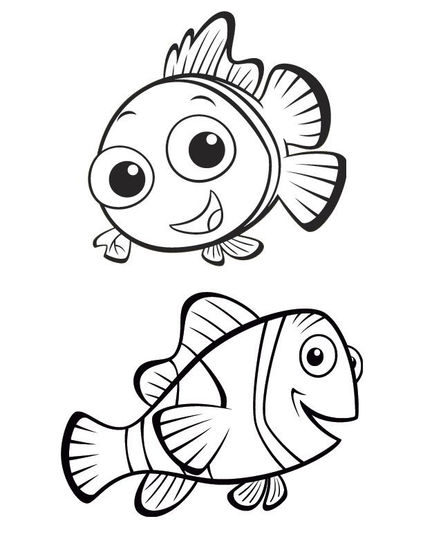 Coloriage de Némo et Marin