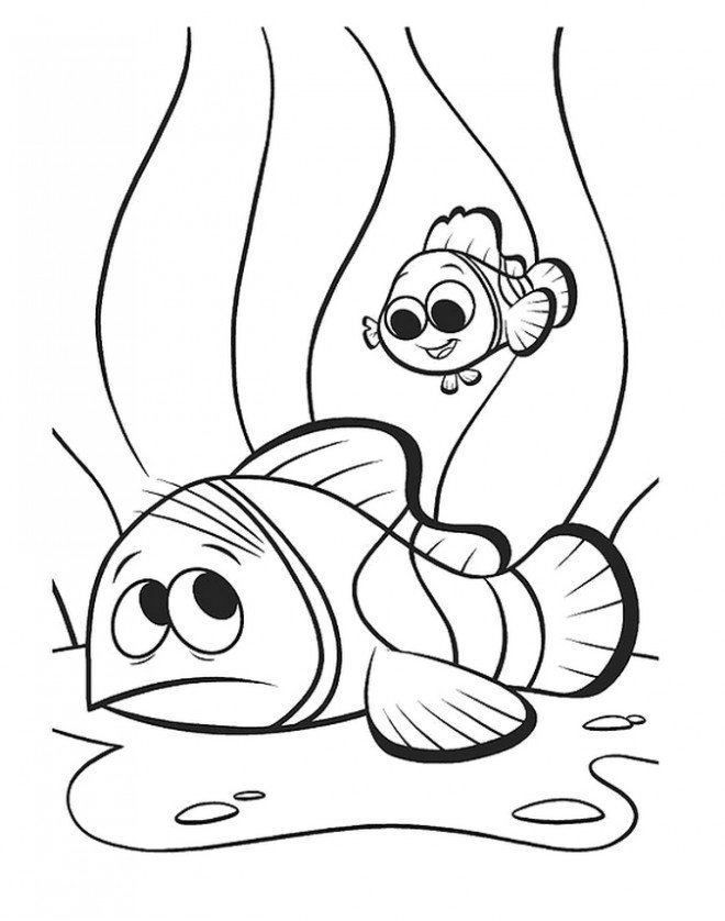 Coloriage de Némo et son papa