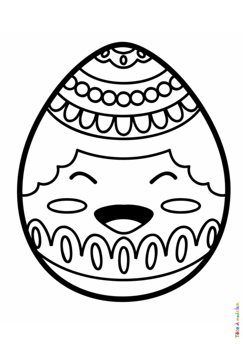 Coloriage d'un oeuf de Pâques sushi
