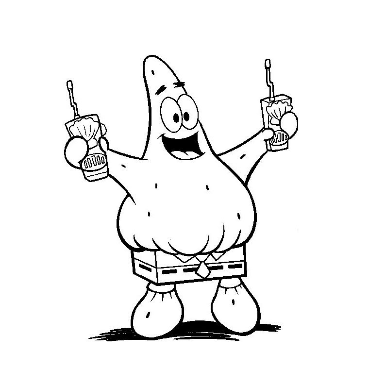 Coloriage de Patrick de Bob l'éponge