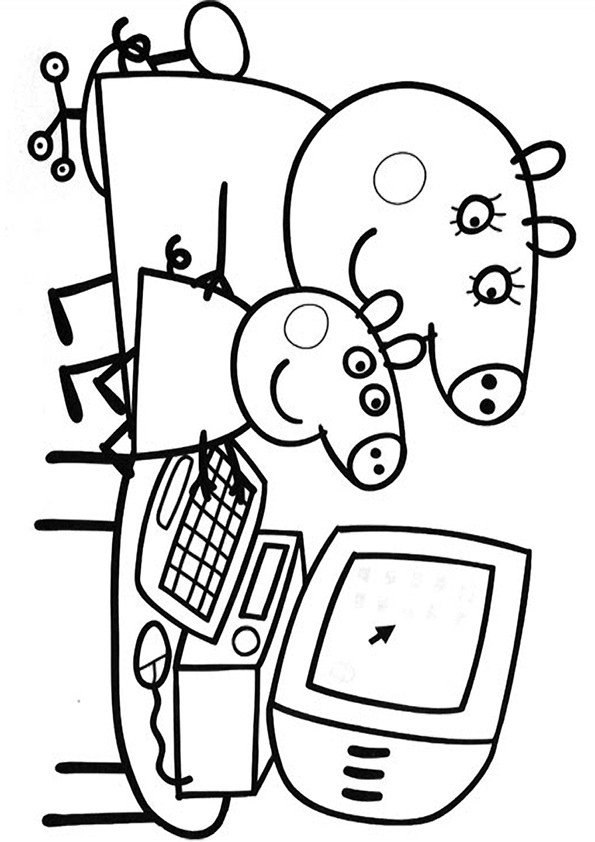 Coloriage de Peppa Pig à l'ordinateur