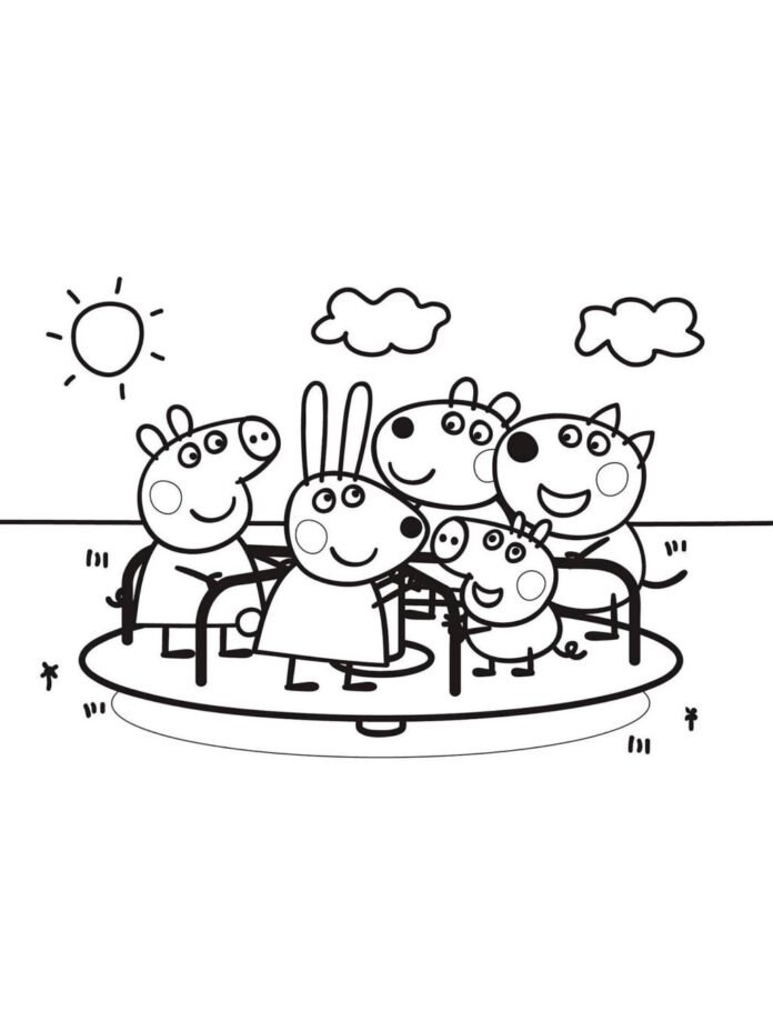 Coloriage de Peppa Pig et ses amis