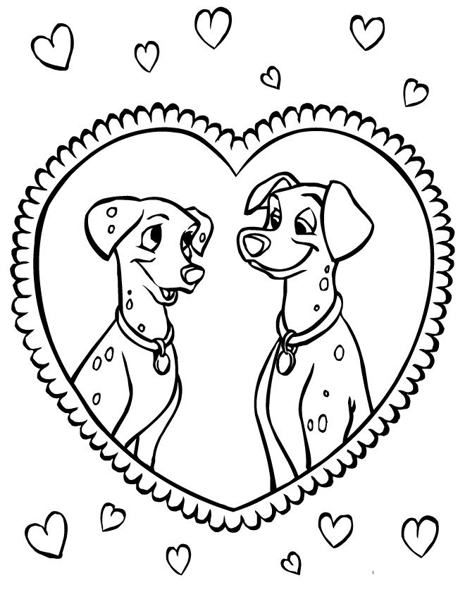 Coloriage de Perdita et Pongo