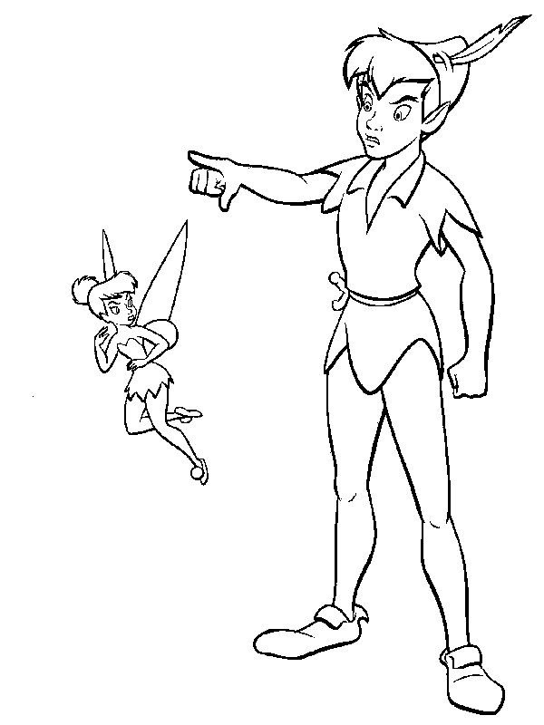 Coloriage de Peter Pan et la fée clochette