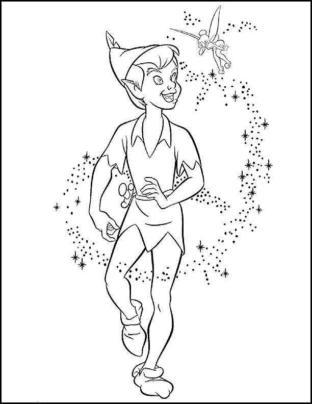 Coloriage de Peter Pan et la poudre de fée