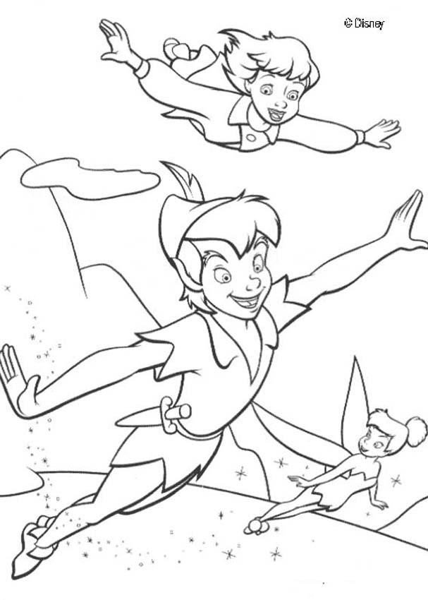Coloriage de Peter Pan qui vole