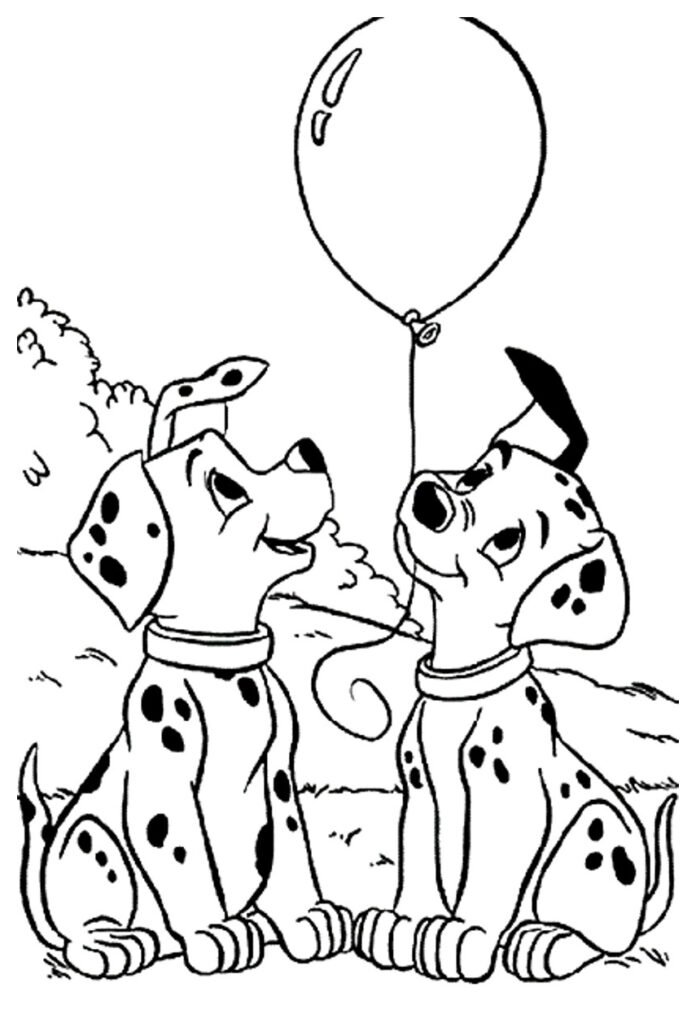 Coloriage de petits dalmatiens