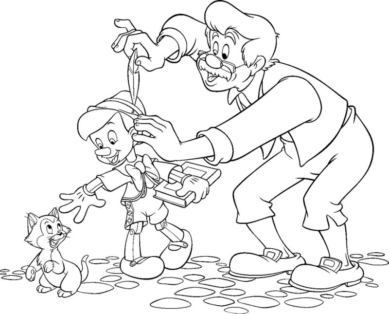 Coloriage de Pinocchio gratuit