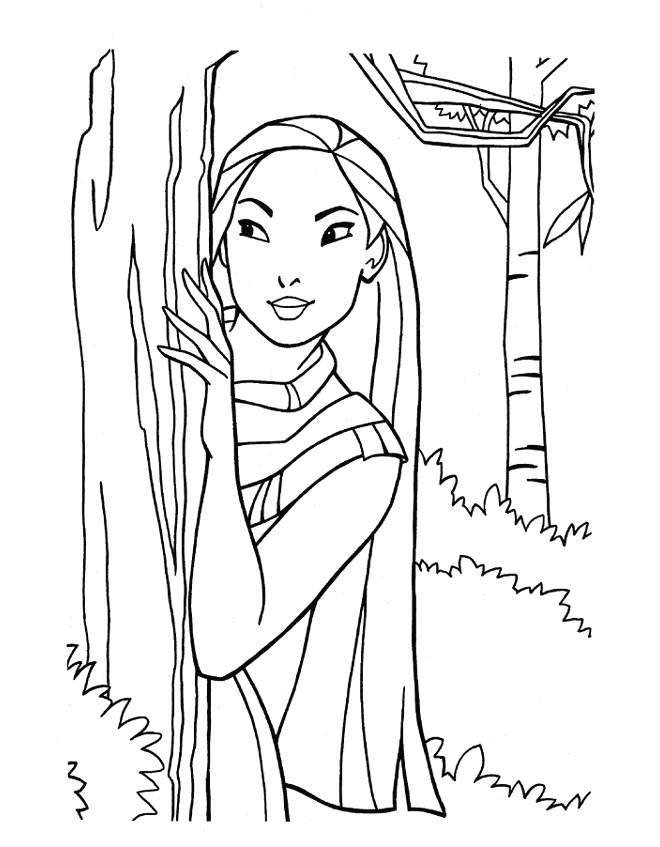 Coloriage de Pocahontas facile