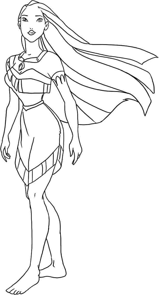 Coloriage de Pocahontas gratuit
