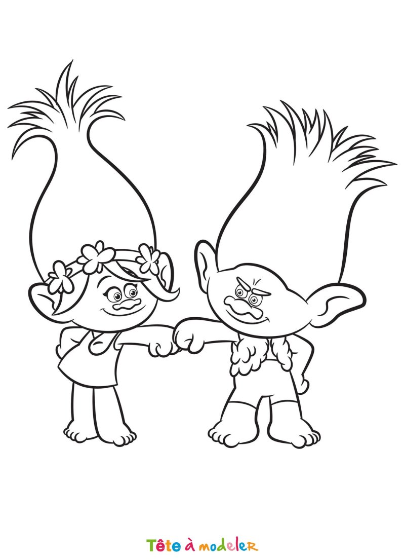 Coloriage de Poppy avec Branche