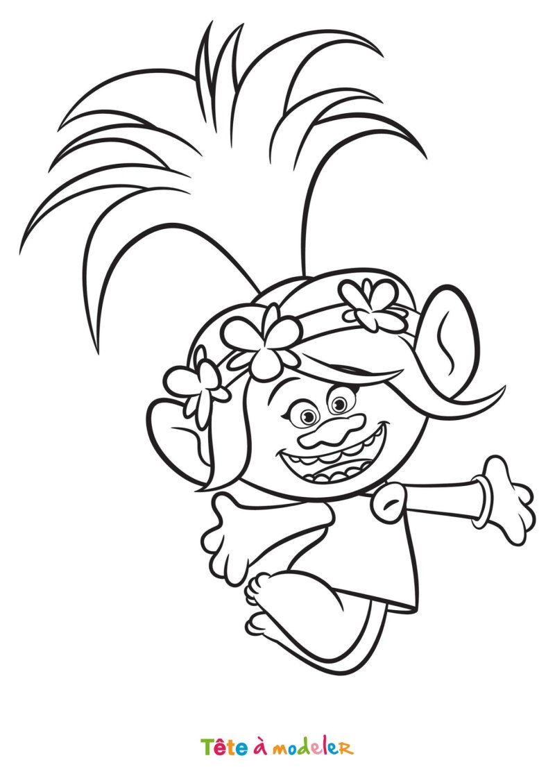 Coloriage de Poppy des Trolls