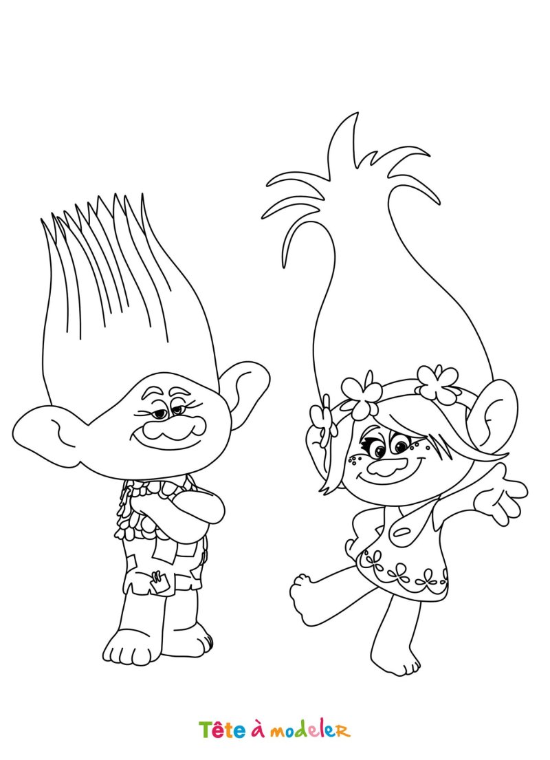Coloriage de Poppy et Branche