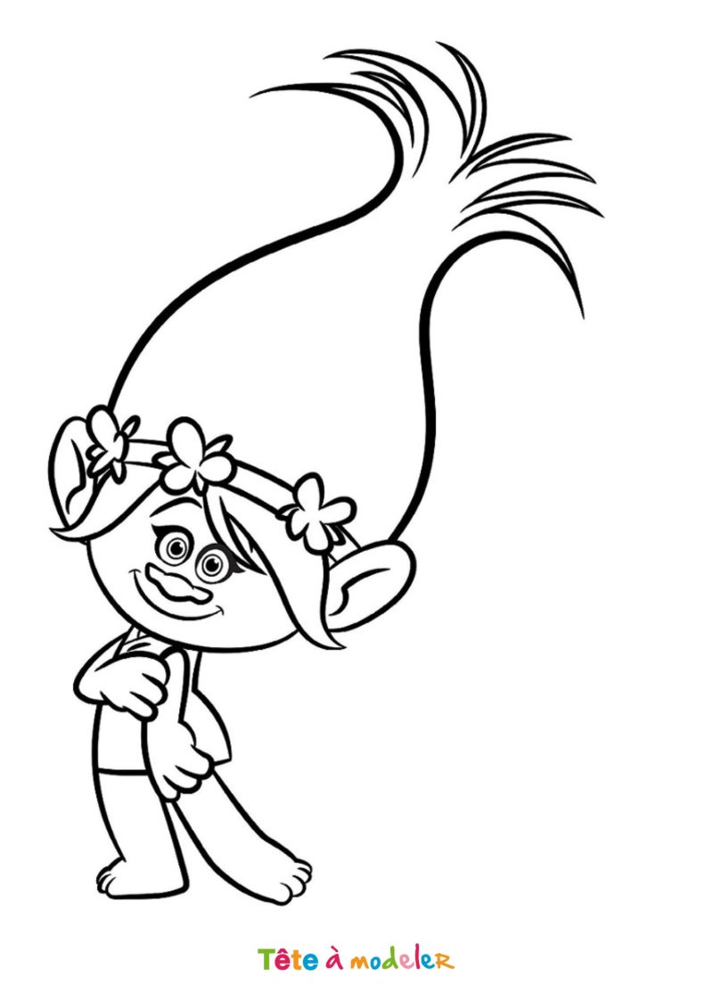 Coloriage de Poppy facile