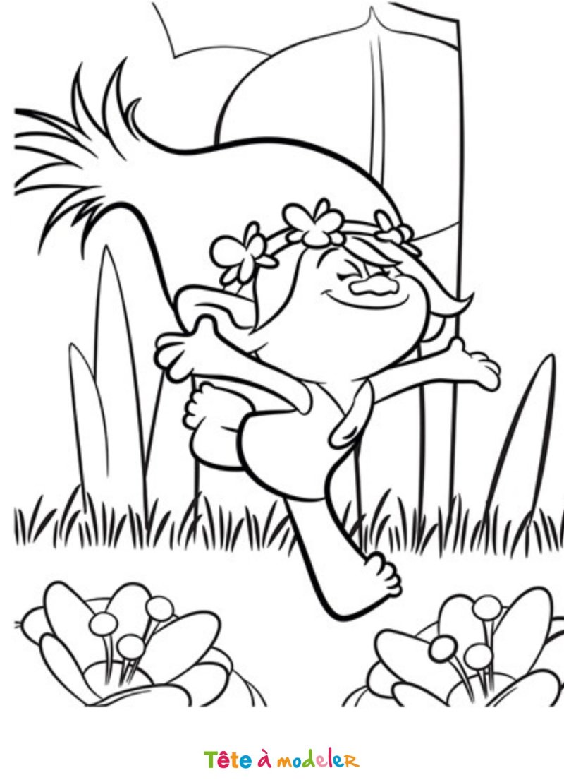 Coloriage de Poppy joyeuse