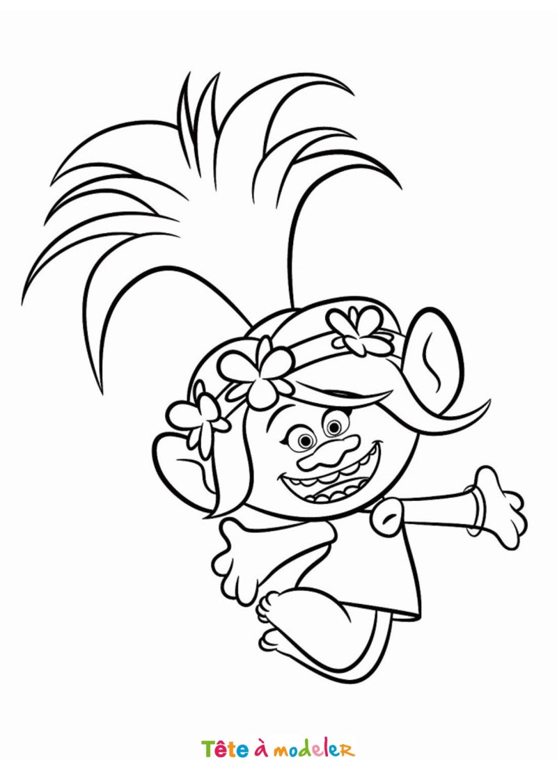 Coloriage de Poppy maternelle