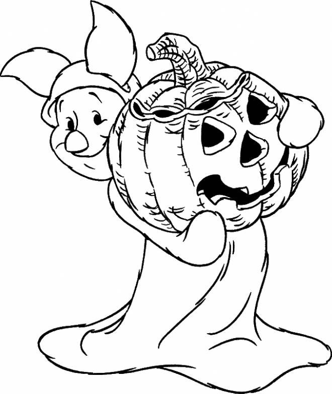 Coloriage de Porcinet à Halloween