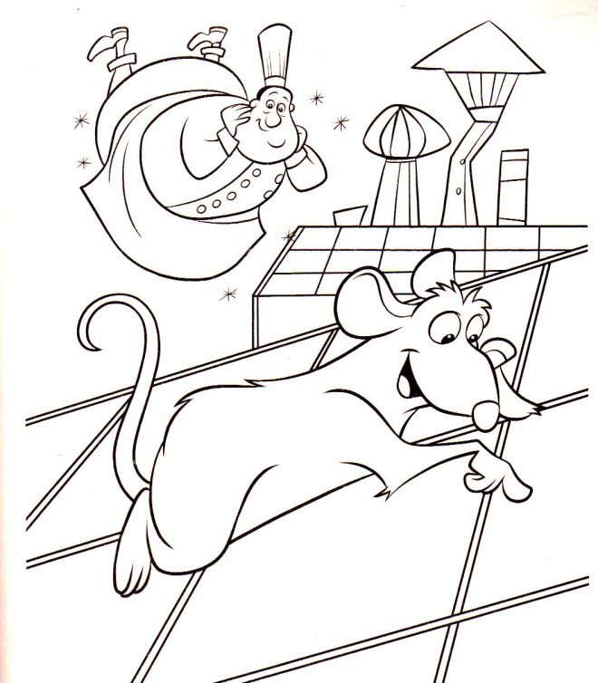 Coloriage de Ratatouille et Auguste Gusteau