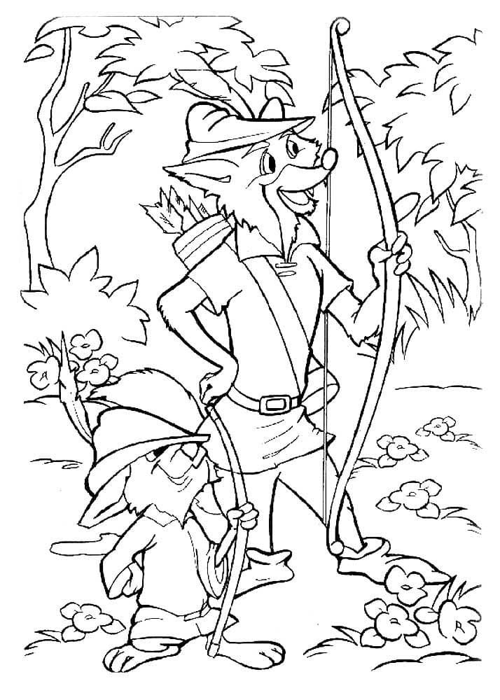 Coloriage de Robin des Bois et Bobby