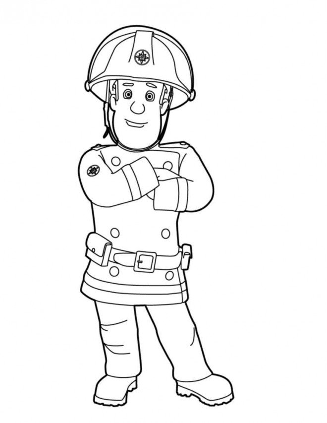 Coloriage de Sam le pompier à imprimer