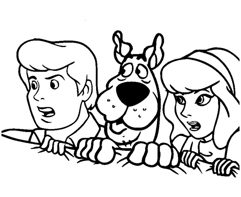 Coloriage de Sammy, Daphne et Scooby Doo