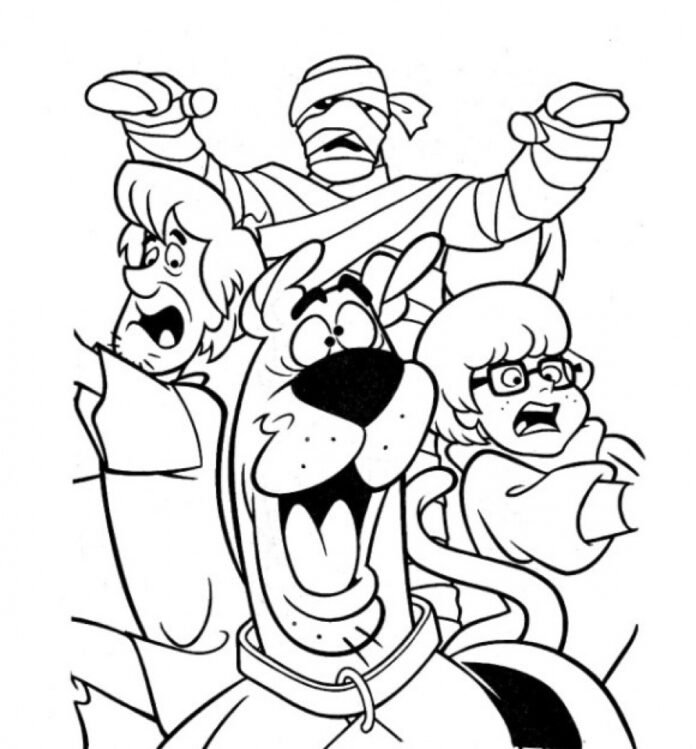 Coloriage de Scooby-Doo et ses amis à Halloween