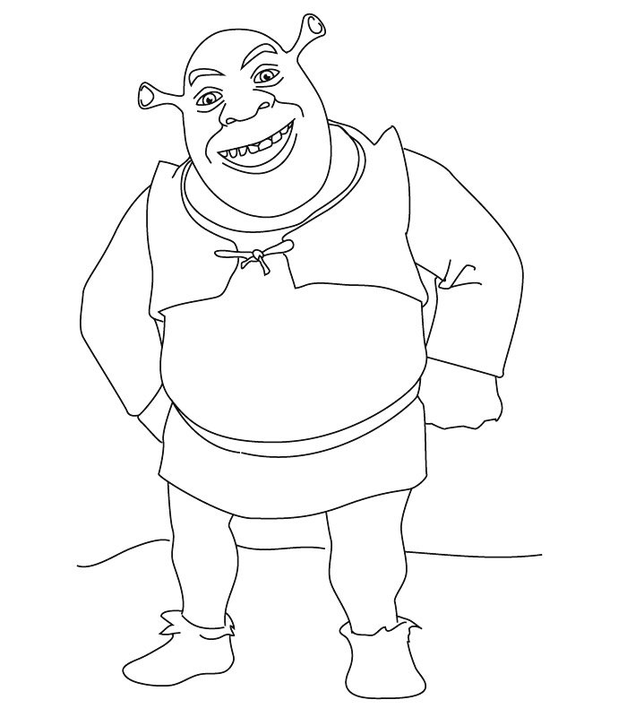 Coloriage de Shrek facile
