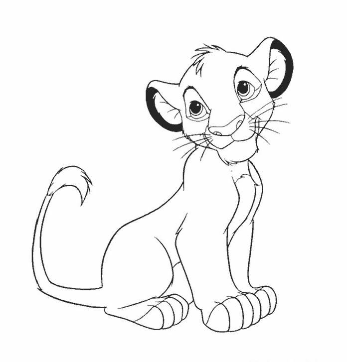 Coloriage de Simba mignon