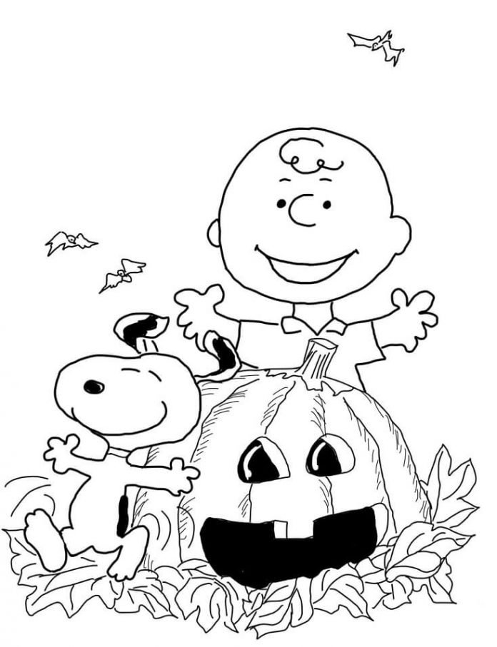 Coloriage de Snoopy à Halloween