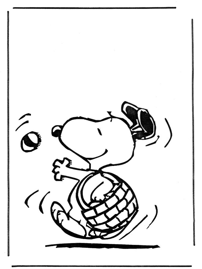 Coloriage de Snoopy à Pâques