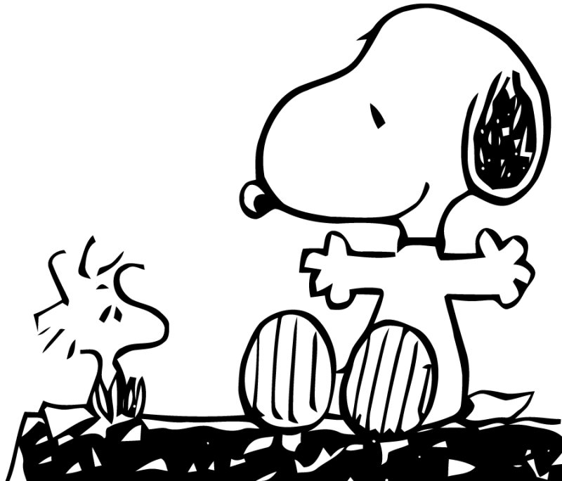 Coloriage de Snoopy et Woodstock