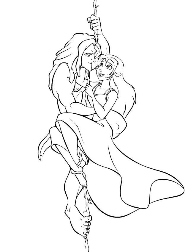 Coloriage de Tarzan et Jane