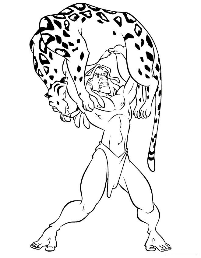Coloriage de Tarzan et Sabor