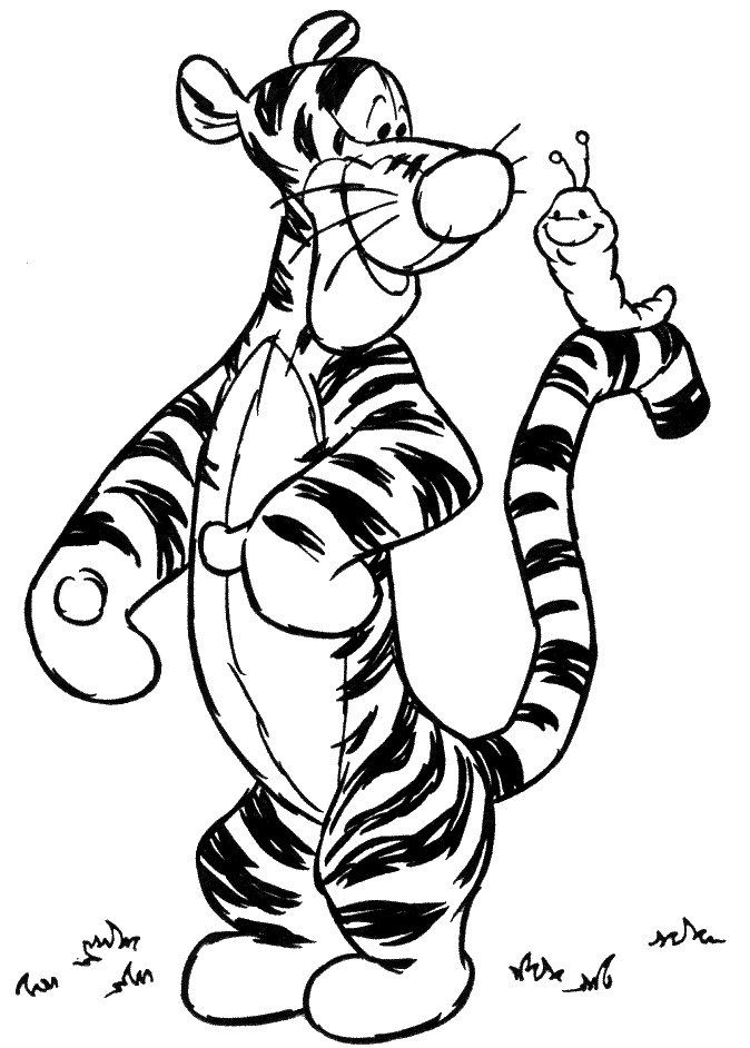 Coloriage de Tigrou mignon