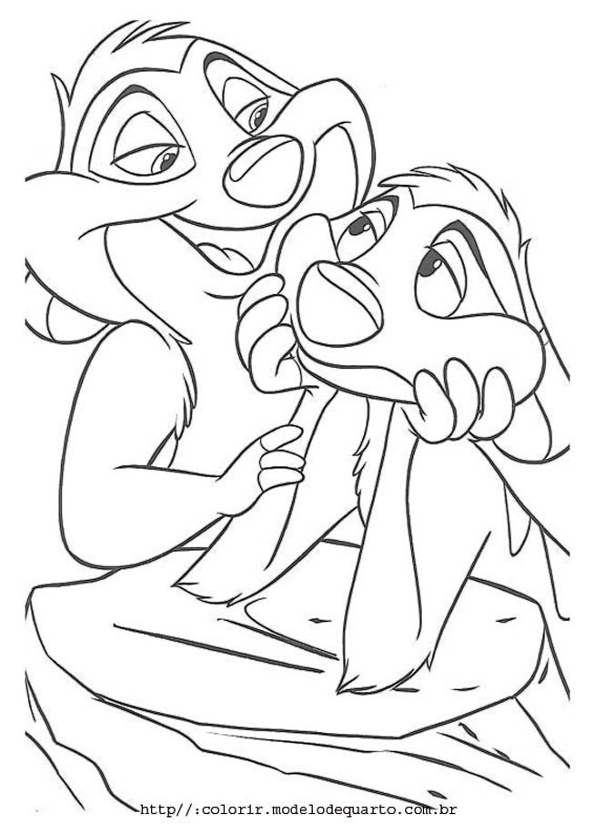 Coloriage de Timon qui pense