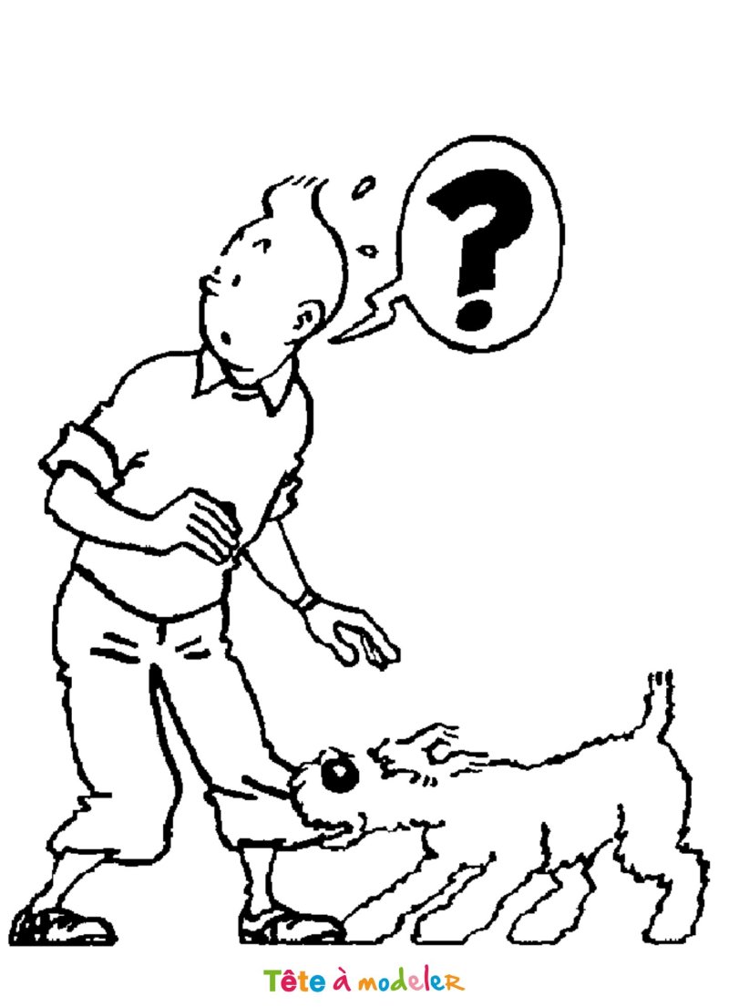 Coloriage de Tintin et Milou