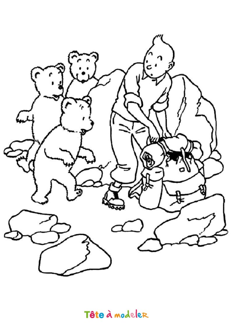 Coloriage de Tintin facile