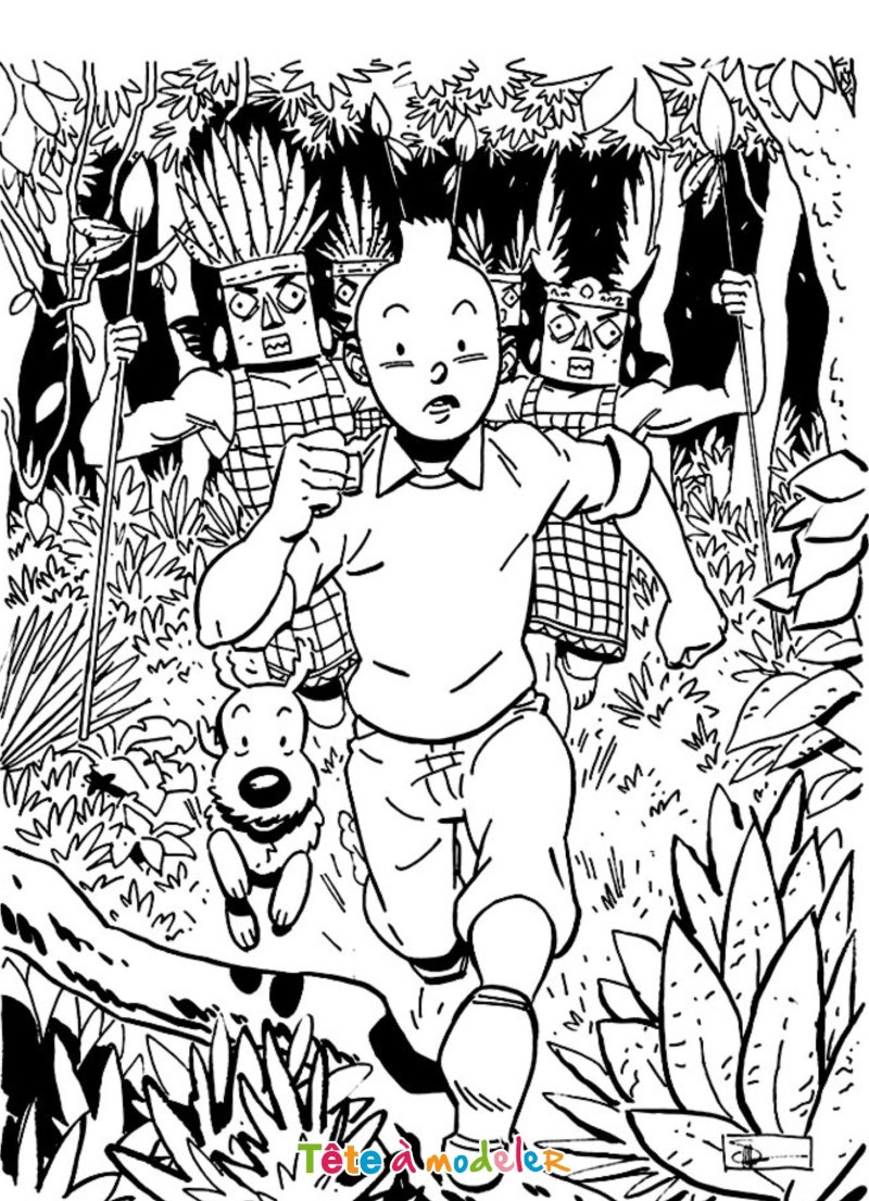 Coloriage de Tintin rapide