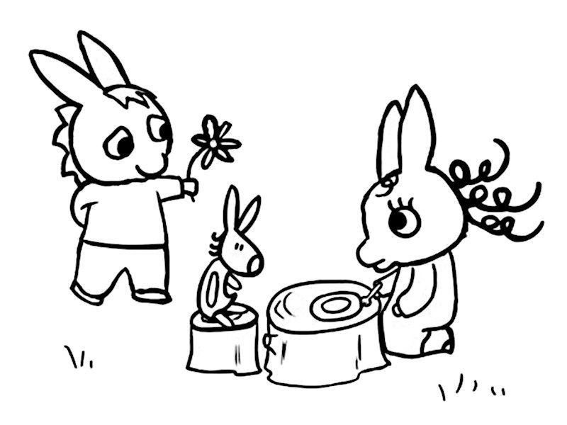 Coloriage de Trotro et Nana 