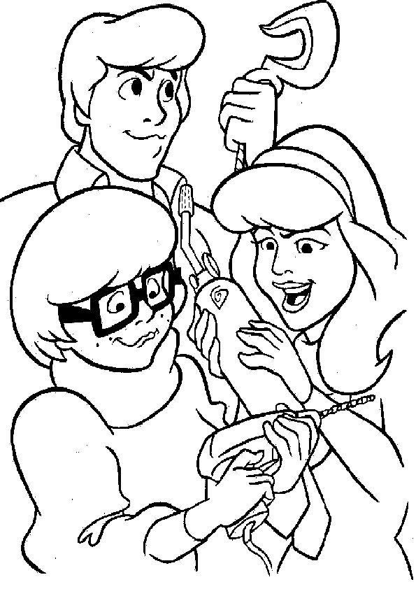 Coloriage de Vera, Fred et Daphne de Scooby Doo