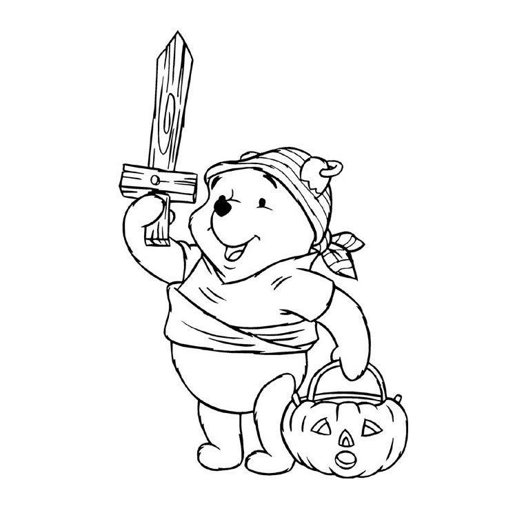 Coloriage de Winnie à Halloween
